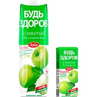 Нектары с мякотью «Будь Здоров» яблочный